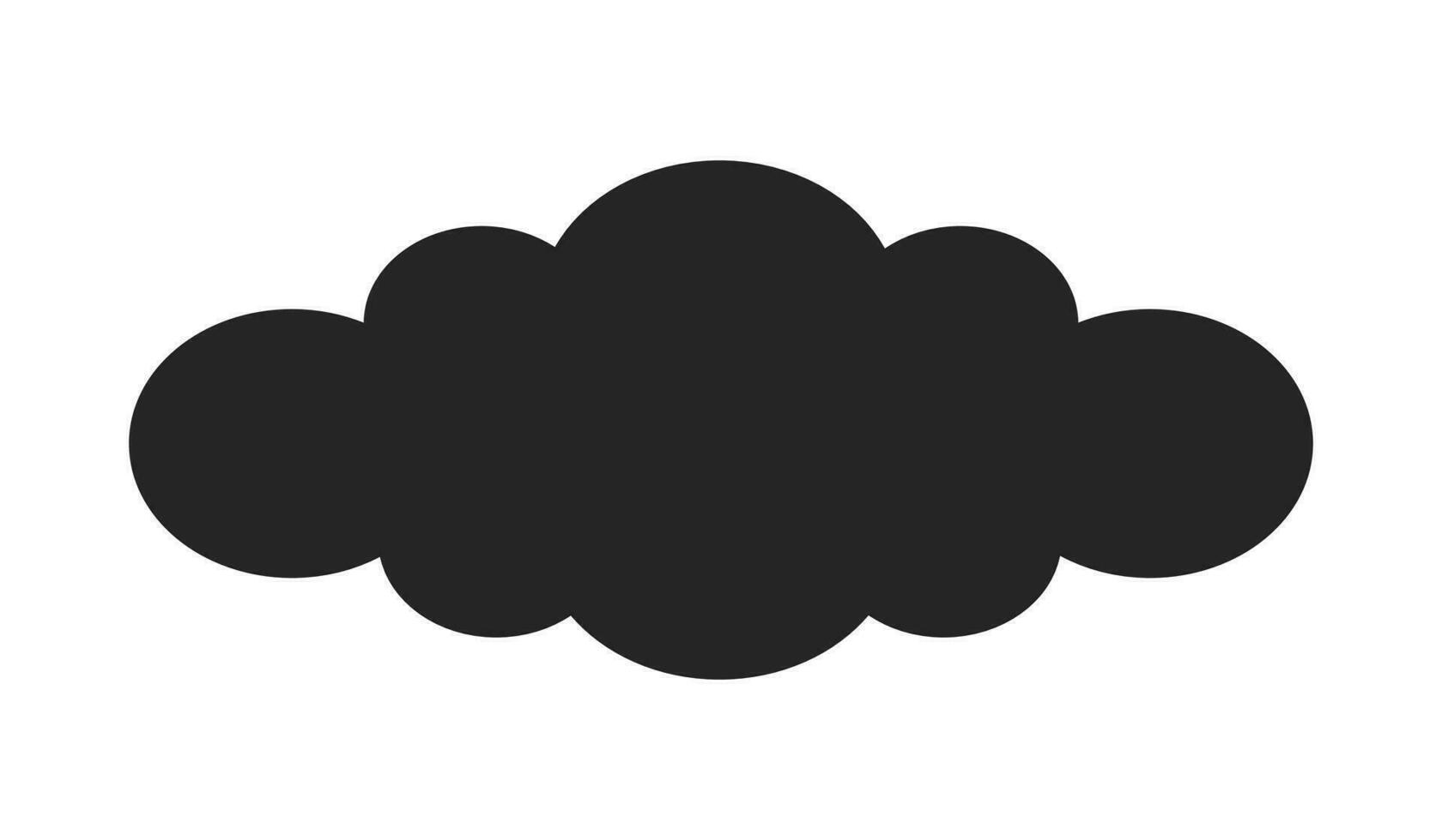 enda moln svart och vit 2d linje tecknad serie objekt. molnig väder. fluffig form stackmoln isolerat vektor översikt Artikel. enkelhet. meteorologi prognos mulen enfärgad platt fläck illustration