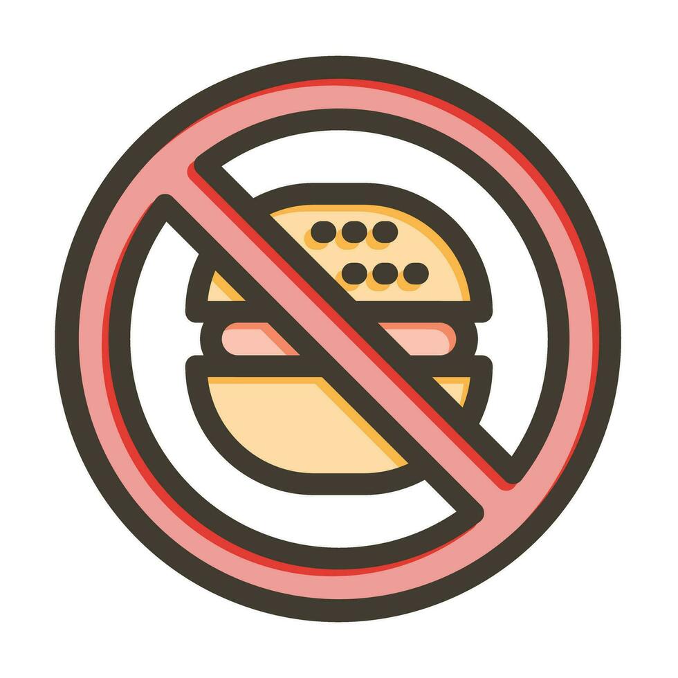 Nein schnell Essen Vektor dick Linie gefüllt Farben Symbol zum persönlich und kommerziell verwenden.