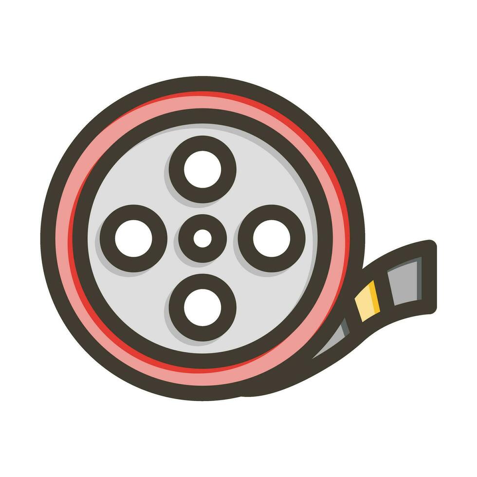 Film Spule Vektor dick Linie gefüllt Farben Symbol zum persönlich und kommerziell verwenden.