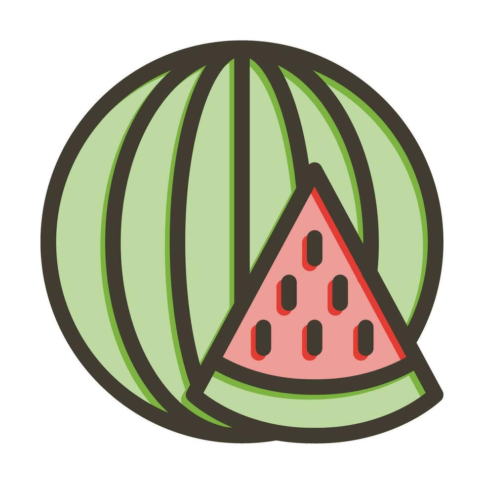 vattenmelon vektor tjock linje fylld färger ikon för personlig och kommersiell använda sig av.