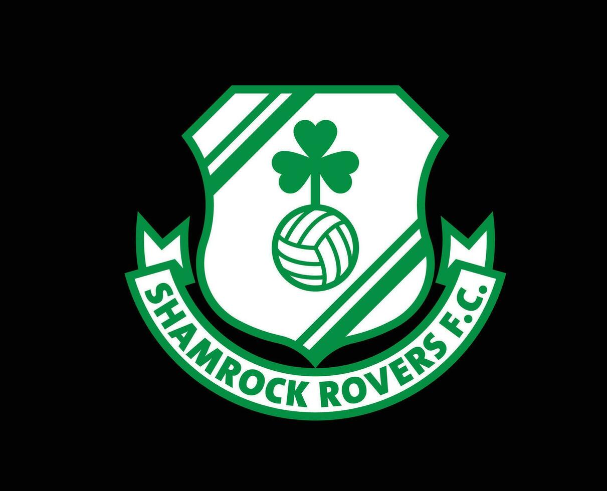 vitklöver rovers klubb logotyp symbol irland liga fotboll abstrakt design vektor illustration med svart bakgrund