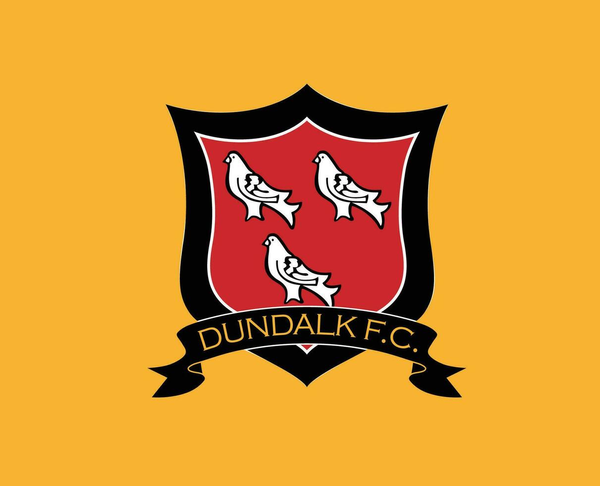 dundalk fc klubb symbol logotyp irland liga fotboll abstrakt design vektor illustration med gul bakgrund