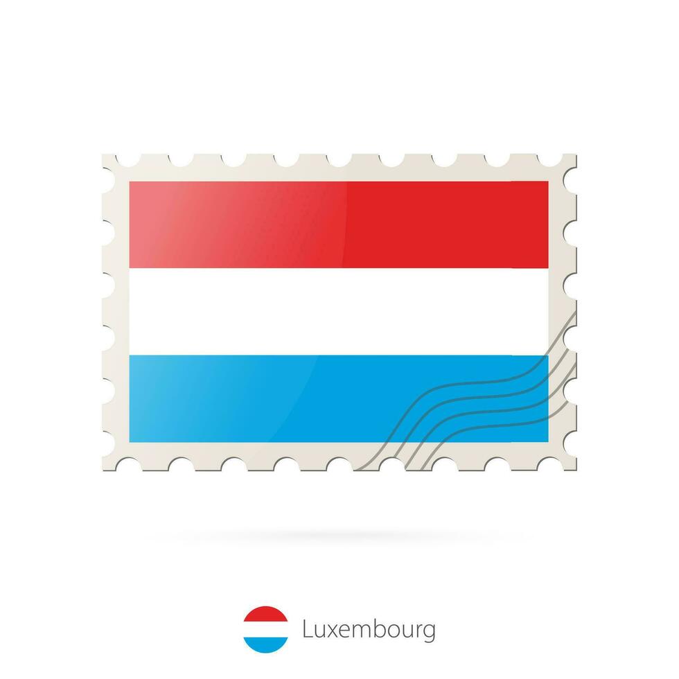 porto stämpel med de bild av luxemburg flagga. vektor