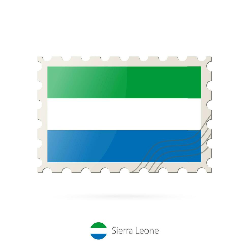 Porto Briefmarke mit das Bild von Sierra leone Flagge. vektor