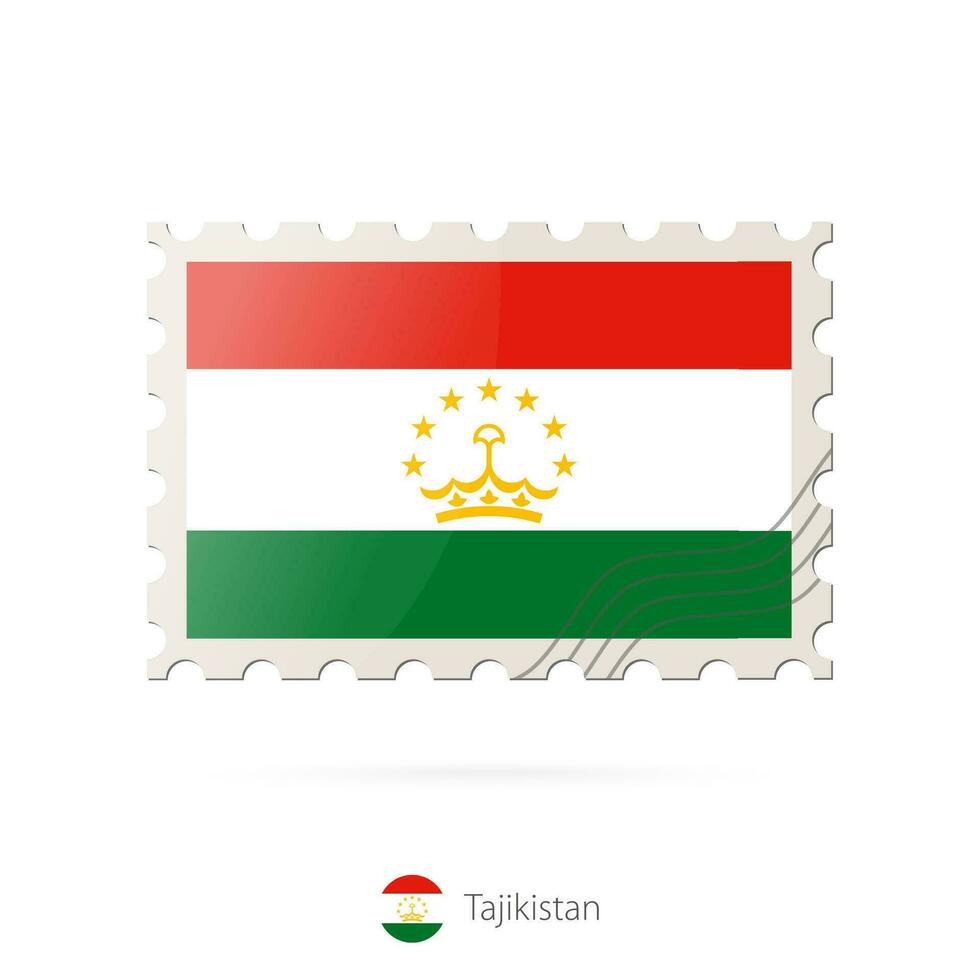porto stämpel med de bild av tadzjikistan flagga. vektor