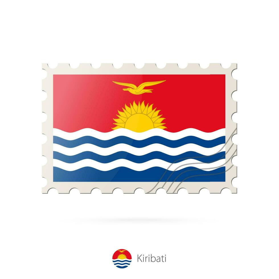 porto stämpel med de bild av kiribati flagga. vektor