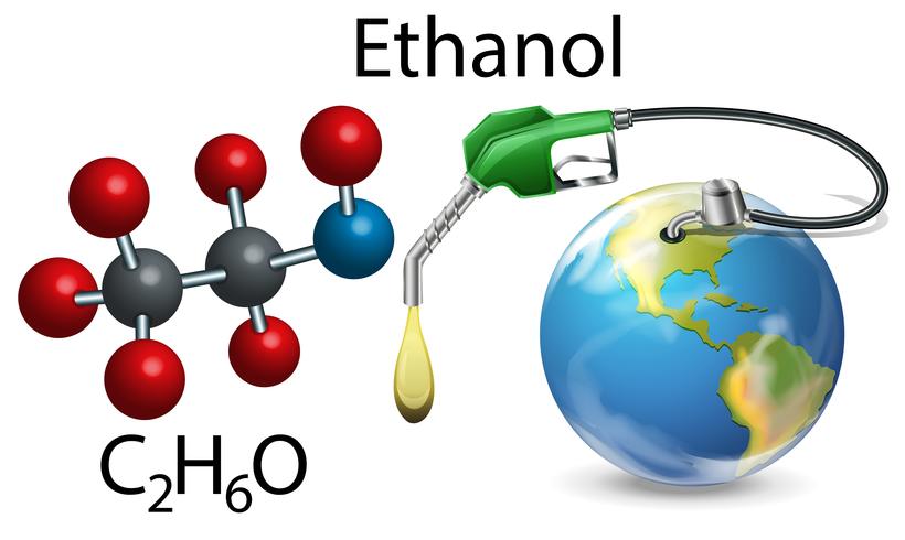 Ehanol och kemisk formel vektor