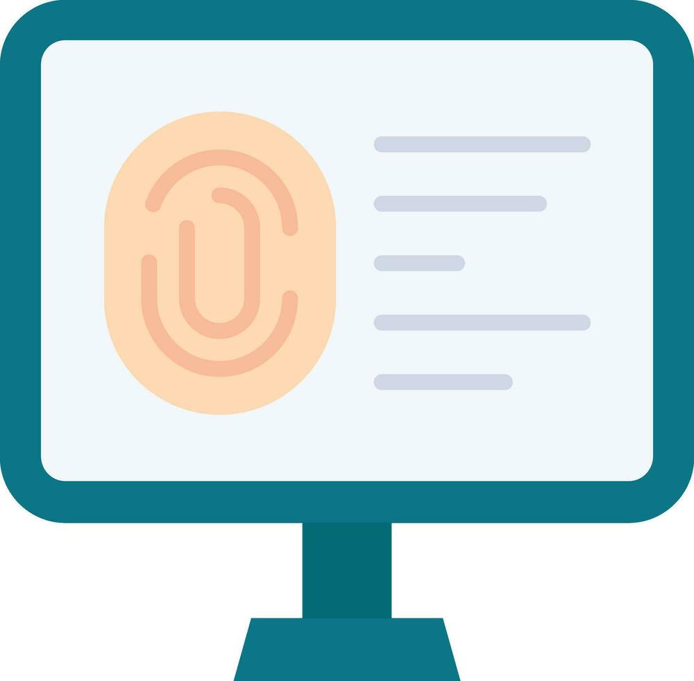 Fingerabdruck Datenbank Vektor Symbol