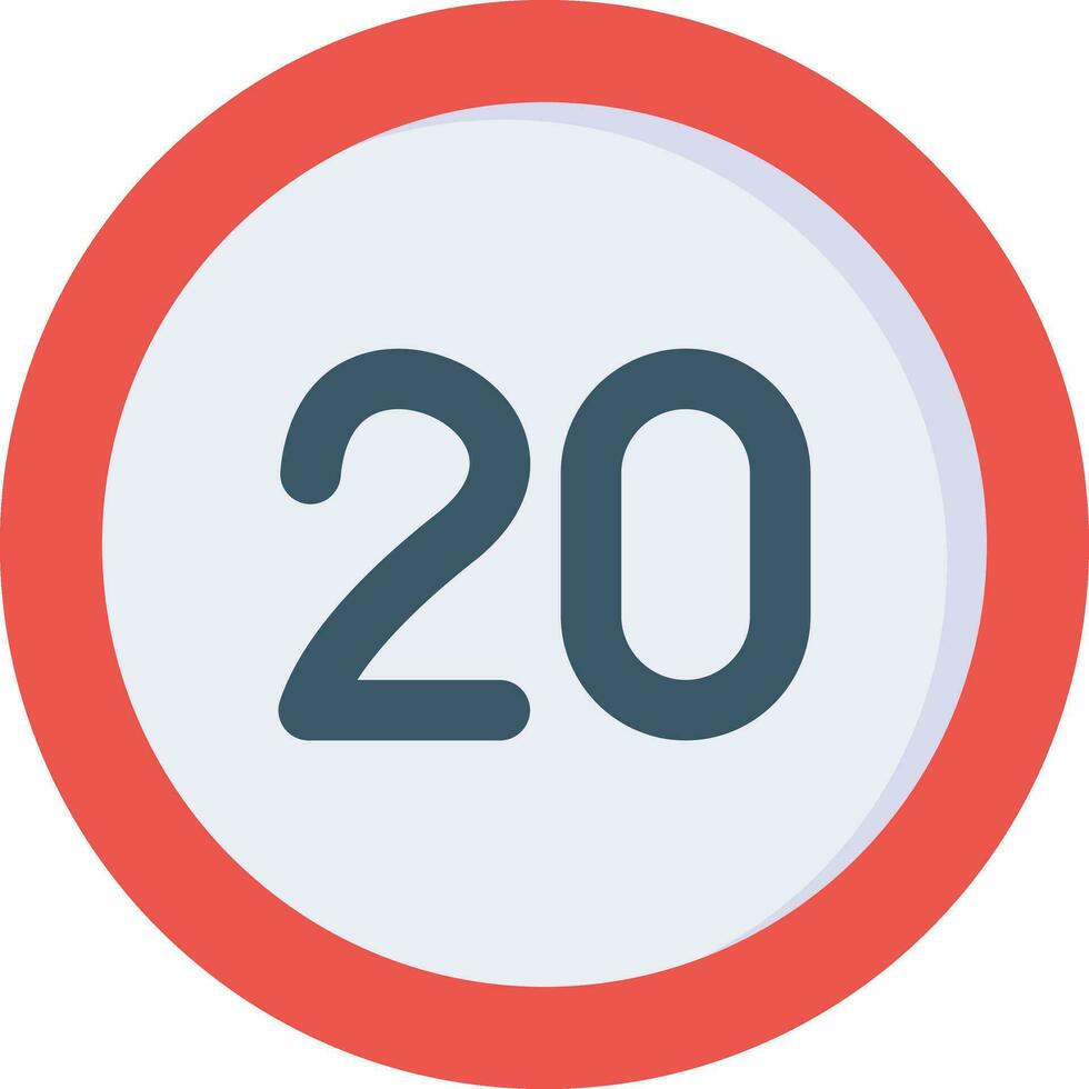 20 hastighet begränsa vektor ikon