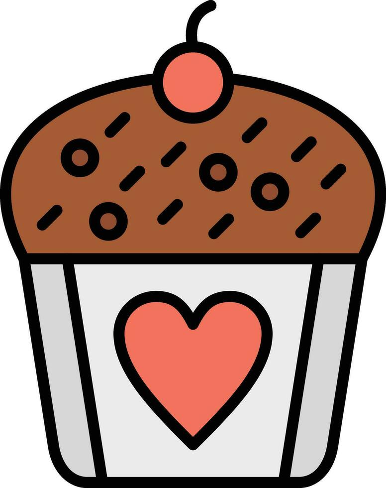 Hochzeits-Cupcake-Vektorsymbol vektor