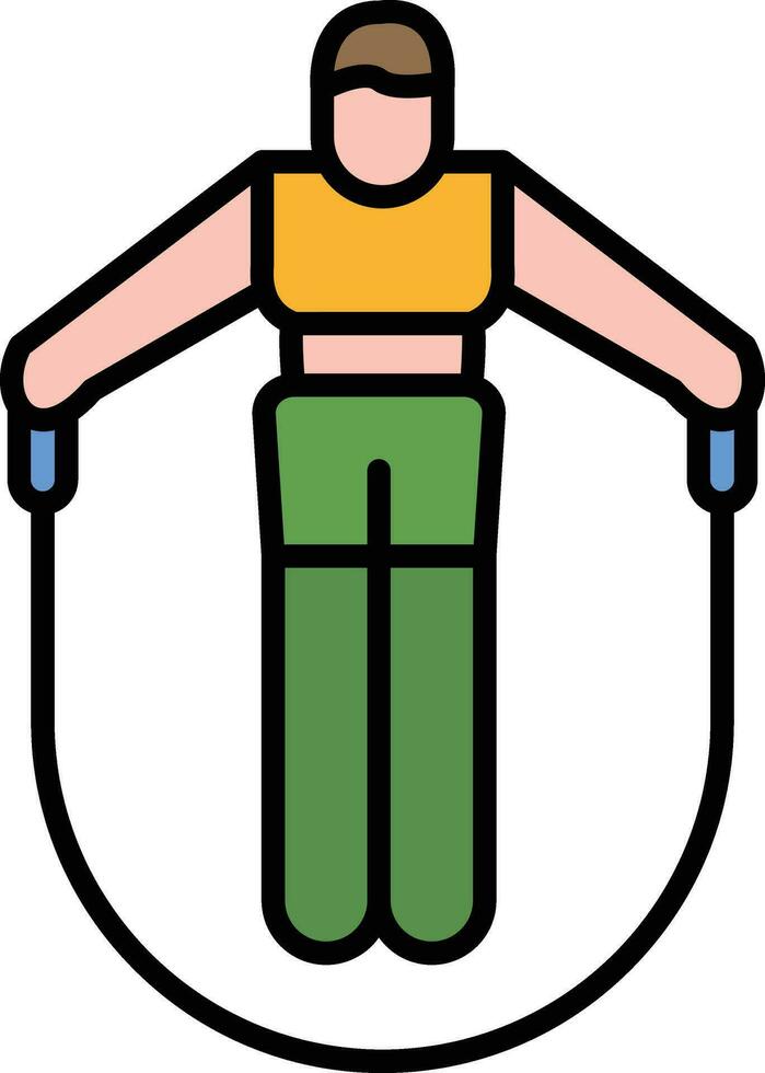 Person überspringen Seil Vektor Symbol