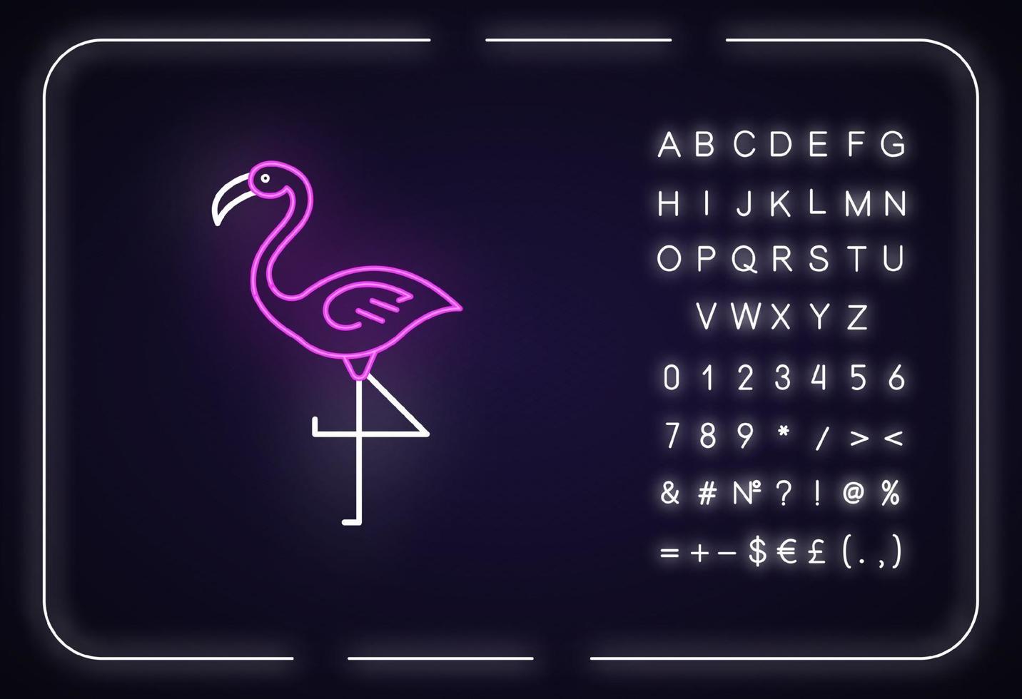 flamingo neonljus ikon vektor