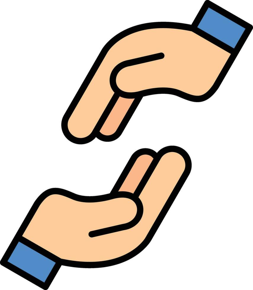 Vektorsymbol für helfende Hand vektor