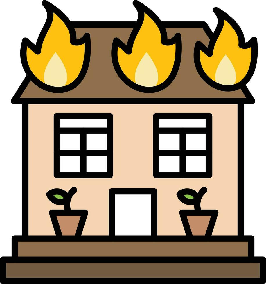 Haus in Brand Vektor-Symbol vektor