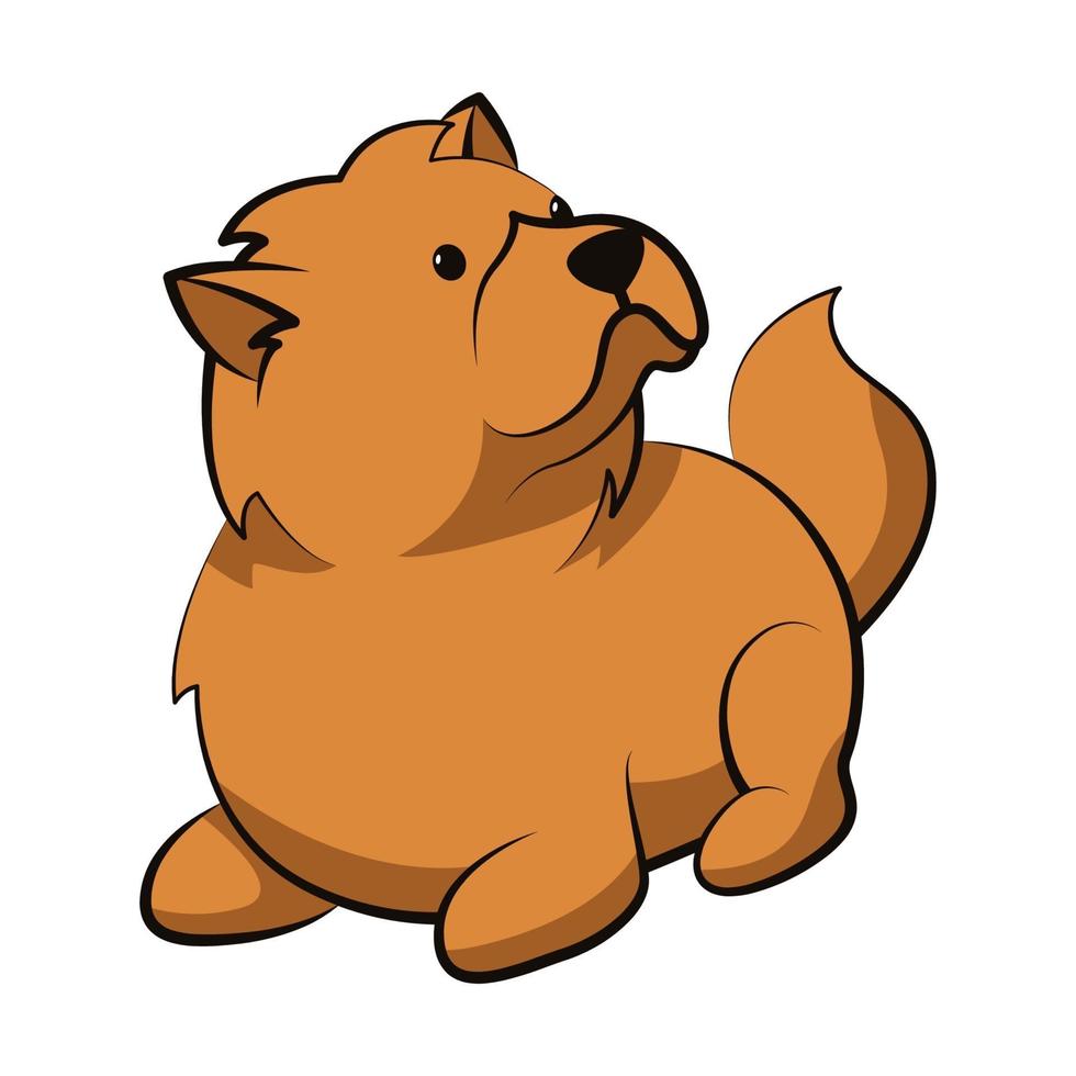 Chow-Chow-Hund niedliche Cartoon-flaches Design vektor