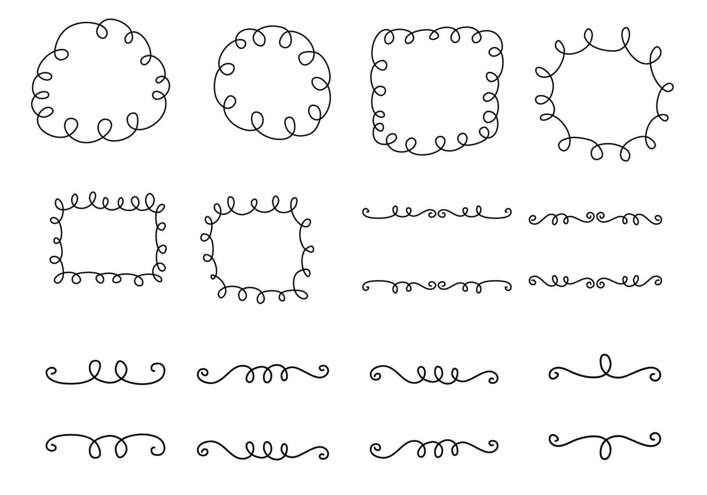Set aus Wirbelverzierung und Rahmen vektor