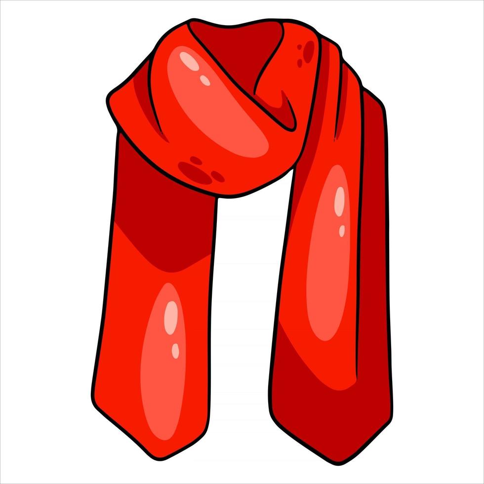warme Kleidung. roter Schal zum Schutz vor Kälte. vektor
