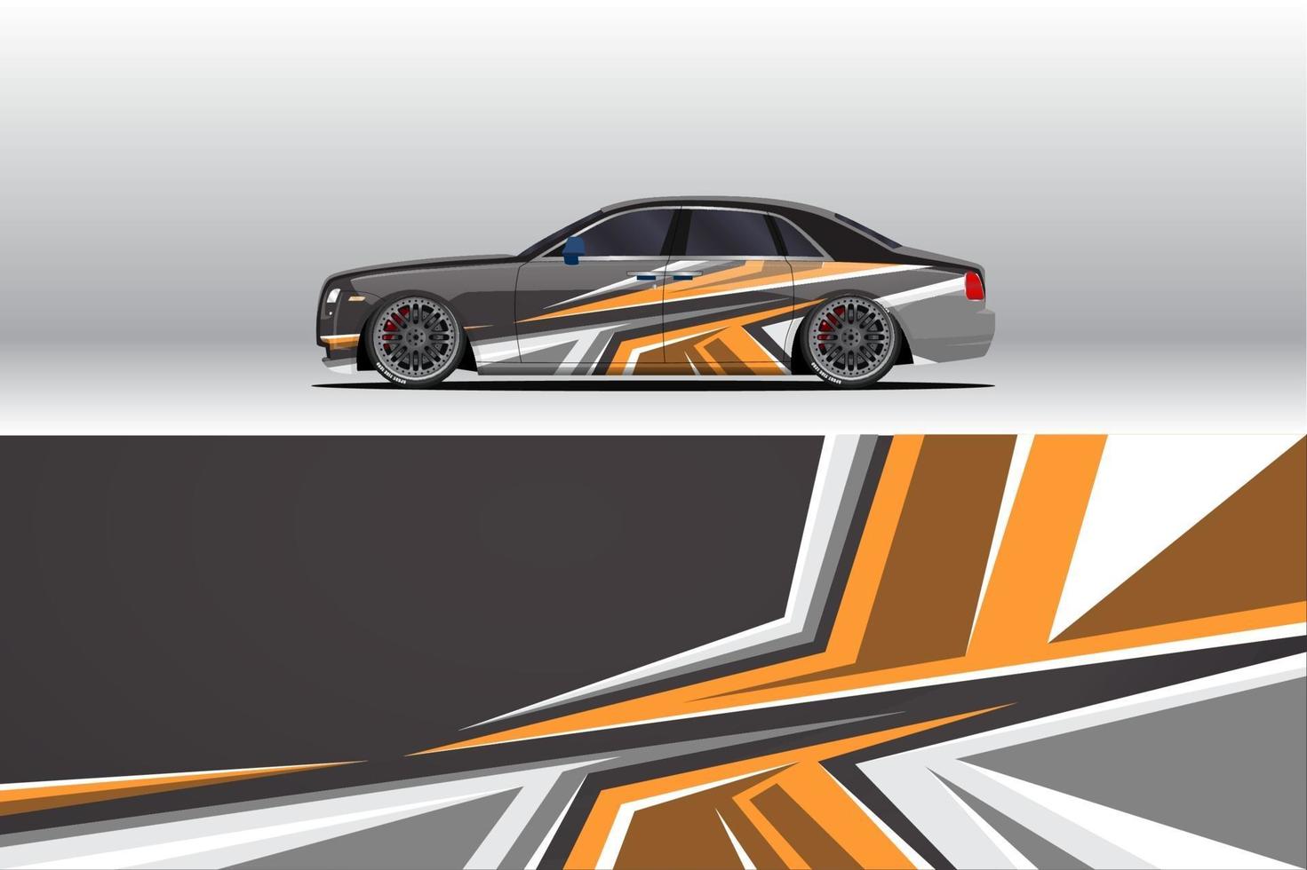 Autoverpackungsfirmendesign. grafische Hintergrunddesigns für Fahrzeuglackierungen vektor
