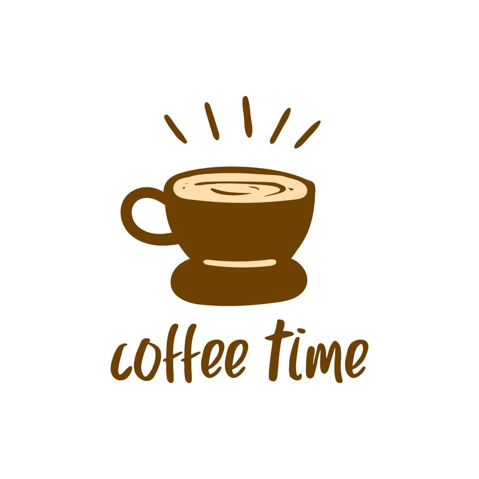 Coffeeshop-Poster mit Worten für Tasse und Kaffeezeit vektor