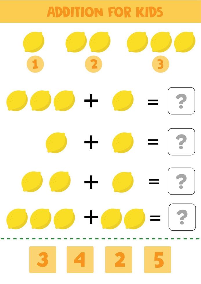 tillägg med söta citroner. vektor