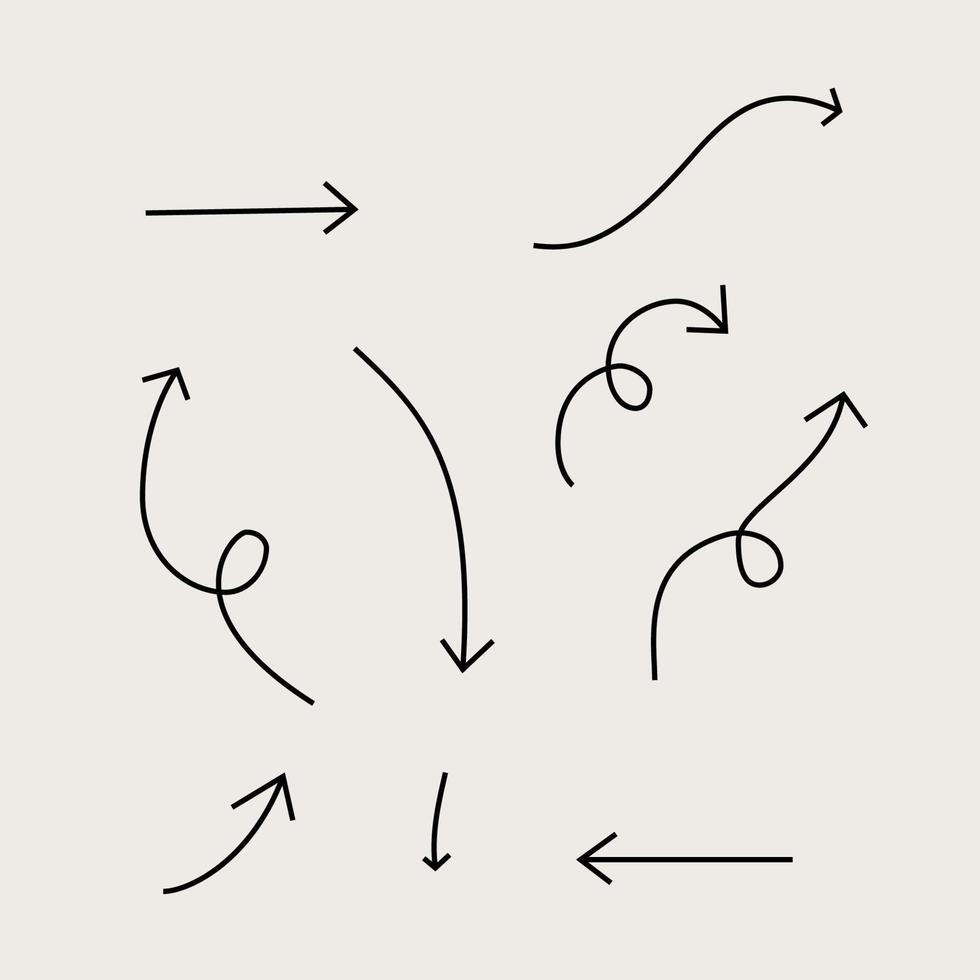 9 Vektorpfeile Sammlungssatz vektor
