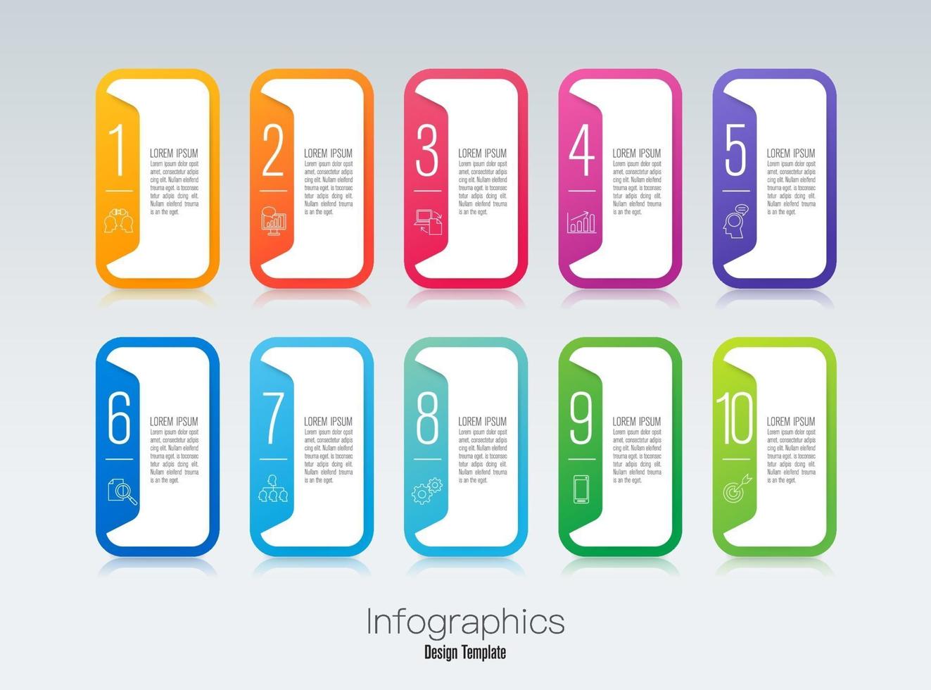 Infografik-Design und Icons mit 10 Schritten vektor