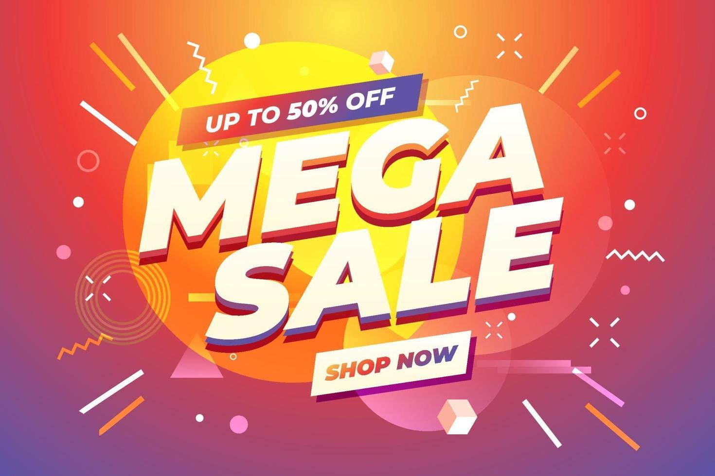 Mega Sale Banner Template-Design. vektor