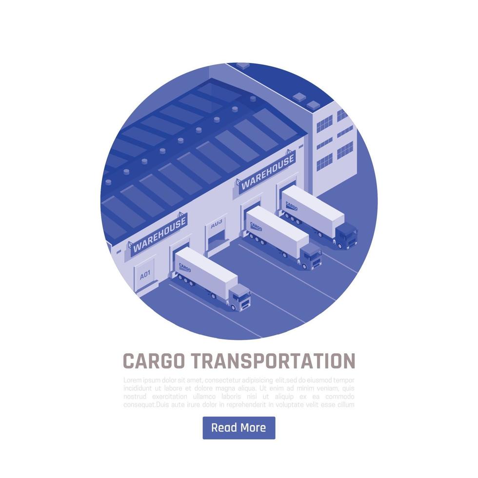 lasttransport isometrisk bakgrundsvektorillustration vektor