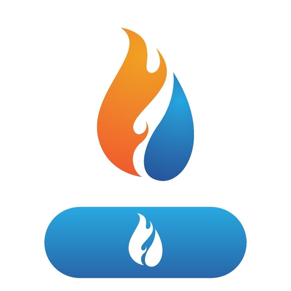 Energie Natur Wasser Feuer Flamme Logo Vektor Illustration