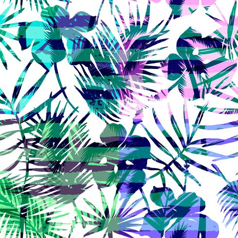 Nahtloses exotisches Muster mit tropischer Palme in der hellen Farbe. vektor