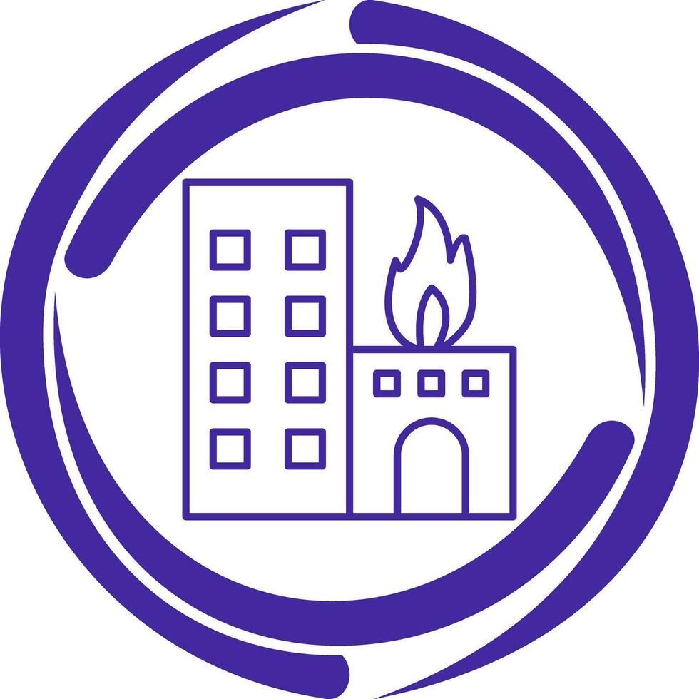 unik brinnande byggnad vektor ikon