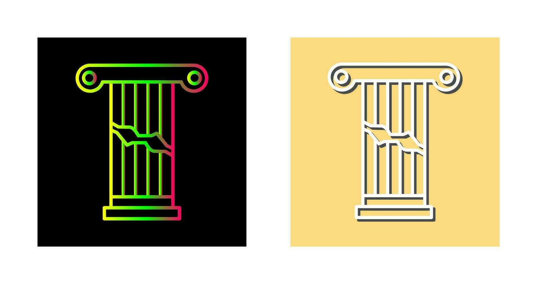 Symbol für gebrochenen Säulenvektor vektor