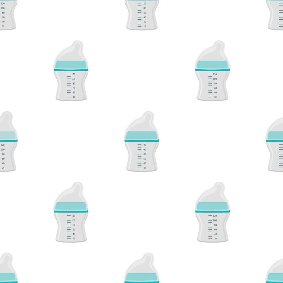 Kit Babymilch in durchsichtiger Flasche mit Gummischnuller vektor