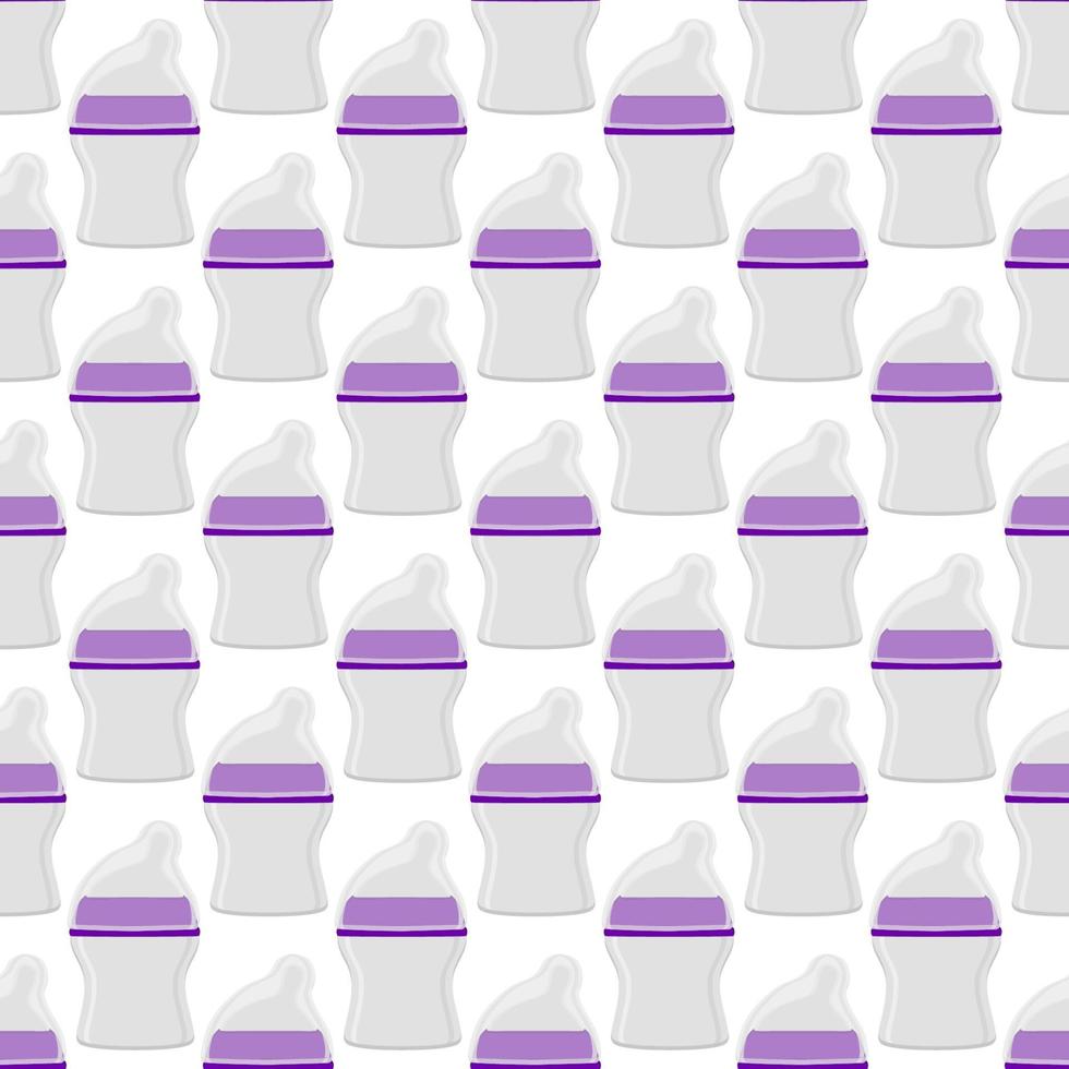 Kit Babymilch in durchsichtiger Flasche mit Gummischnuller vektor