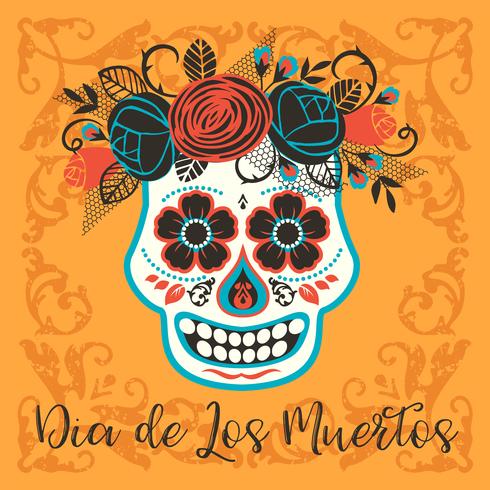 Dia de los muertos. Dag för de döda. Vektor designelement.