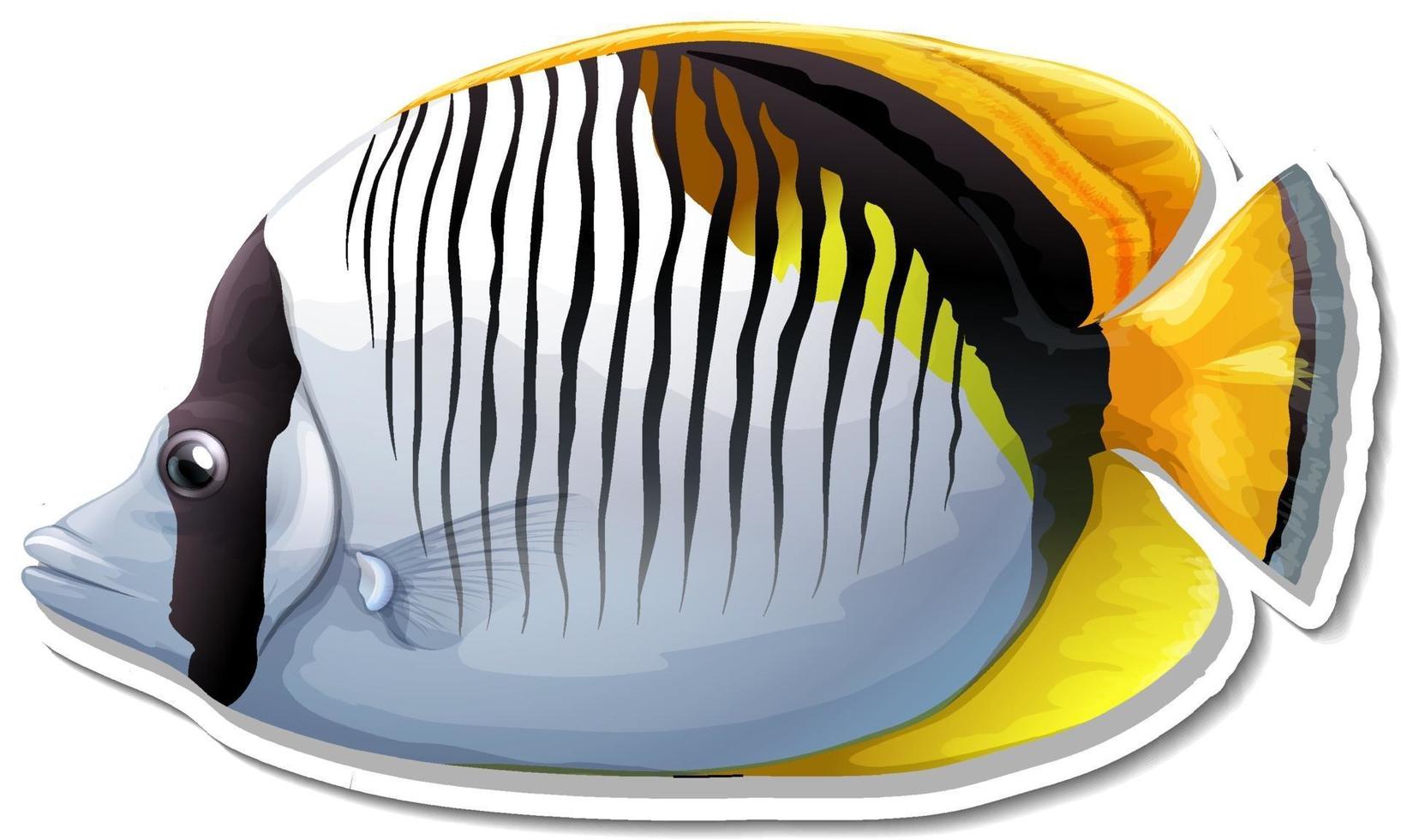 Blackbacked Butterfly Fisch Meerestier Sticker vektor