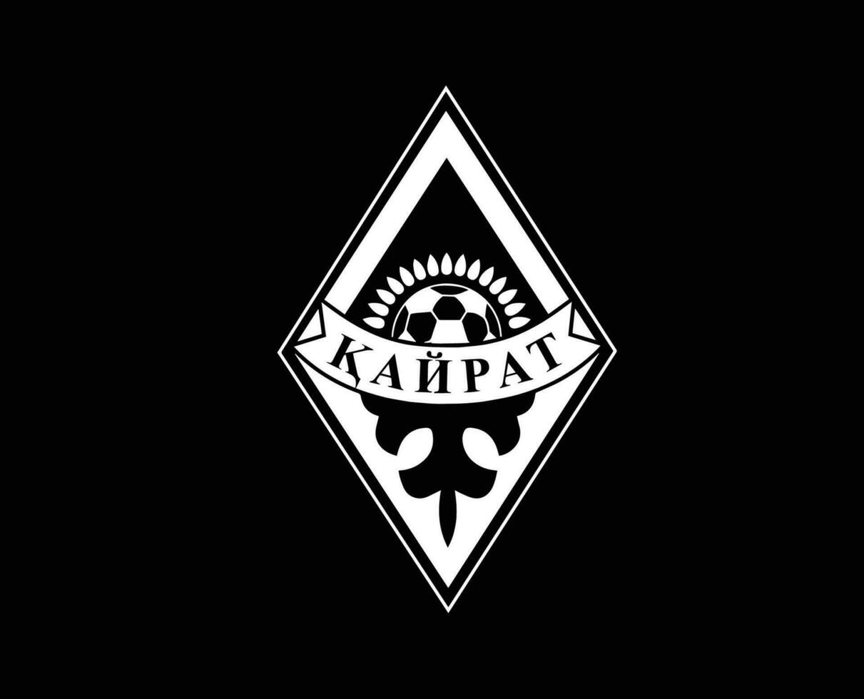 kairat almaty klubb logotyp symbol vit kazakhstan liga fotboll abstrakt design vektor illustration med svart bakgrund