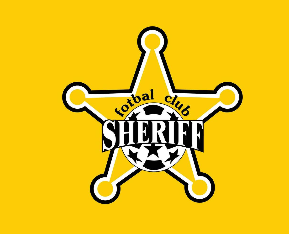 fc sheriff tiraspol klubb symbol logotyp moldavien liga fotboll abstrakt design vektor illustration med gul bakgrund