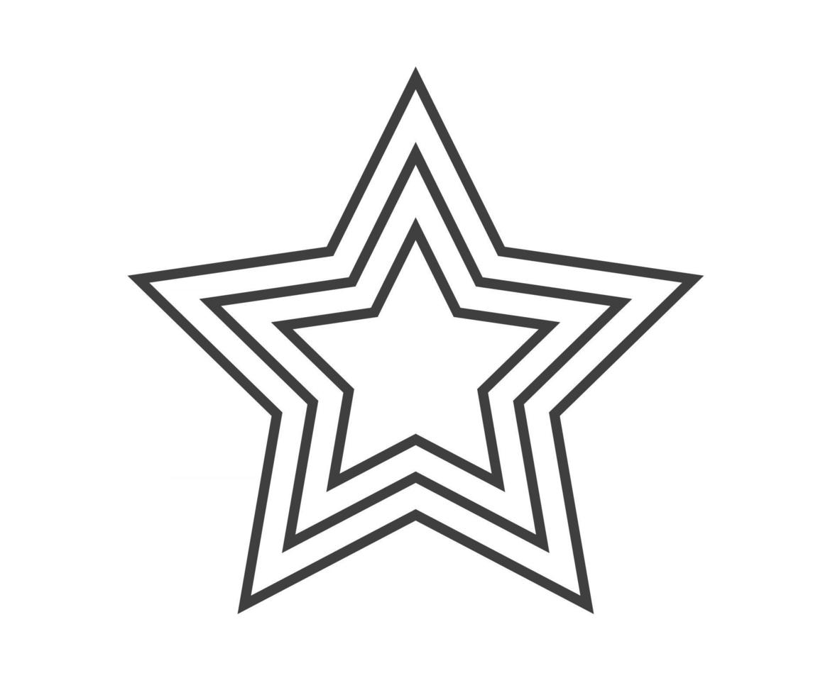 Stern-Logo. Stern gesäumtes Symbol, Zeichen, Symbol, flaches Design, Schaltfläche vektor