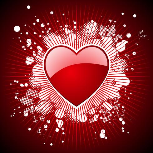 Alla hjärtans dag illustration med blanka röda hjärtan. vektor