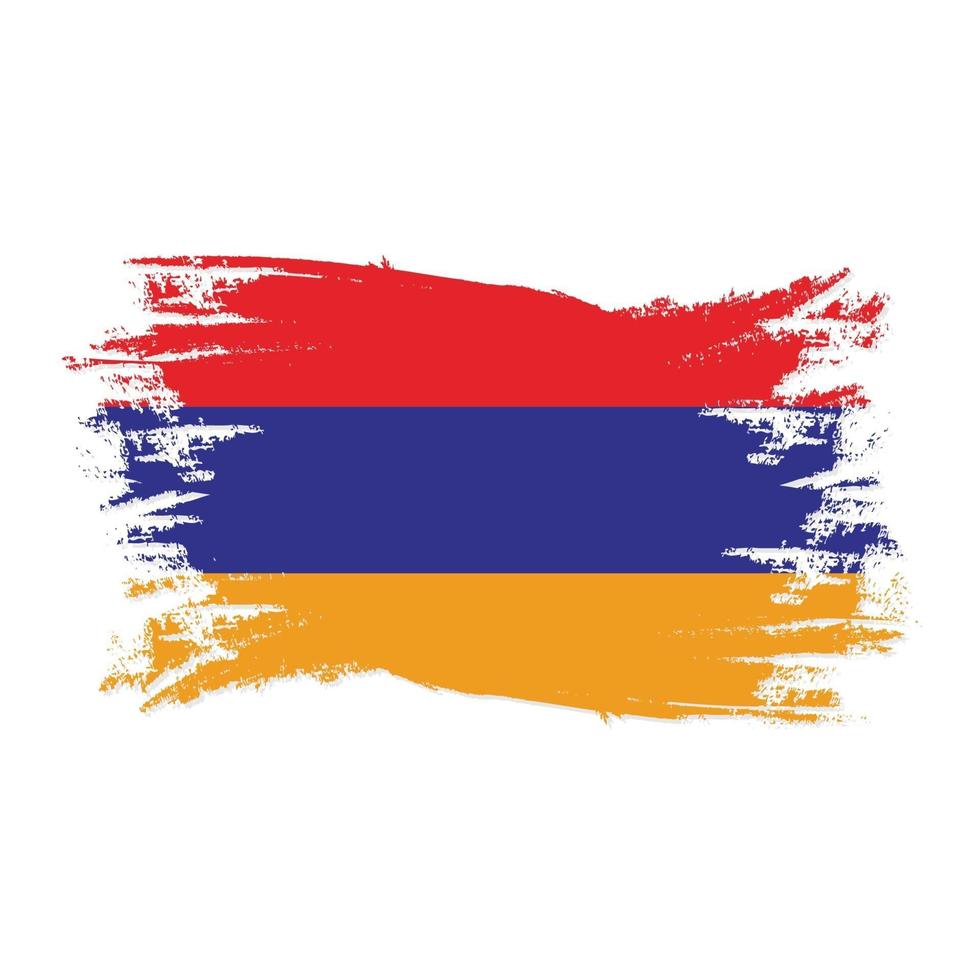 Armenien flagga med akvarell pensel stil design vektor