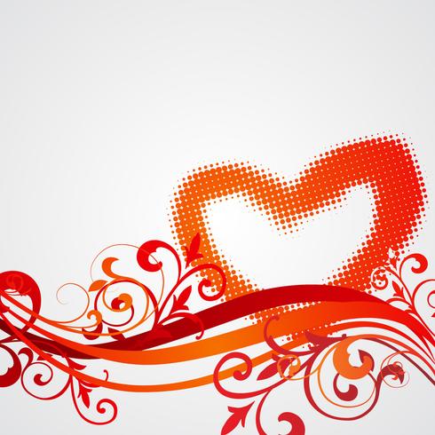 Valentinstagillustration mit Herzsymbolen und Blumenmotiv. vektor