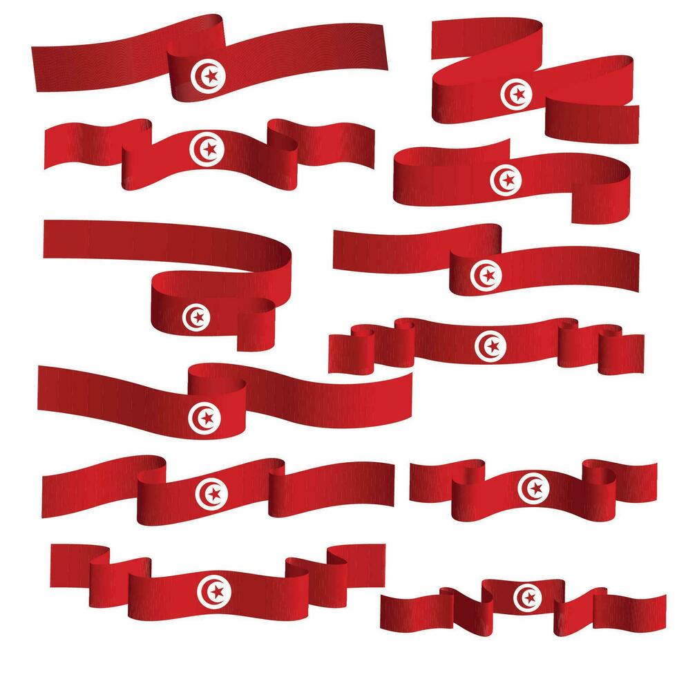 Tunesien Band Flagge Vektor Element