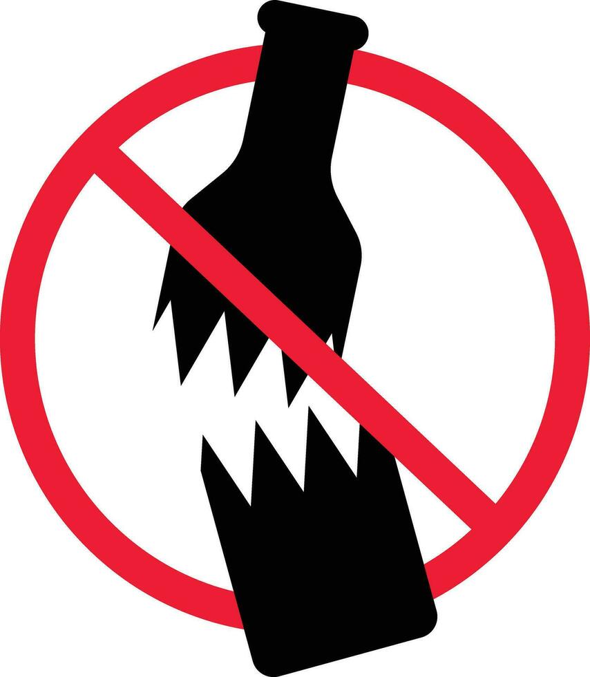 Nein brechen Glas, Flasche Verbot Symbol Zeichen vektor