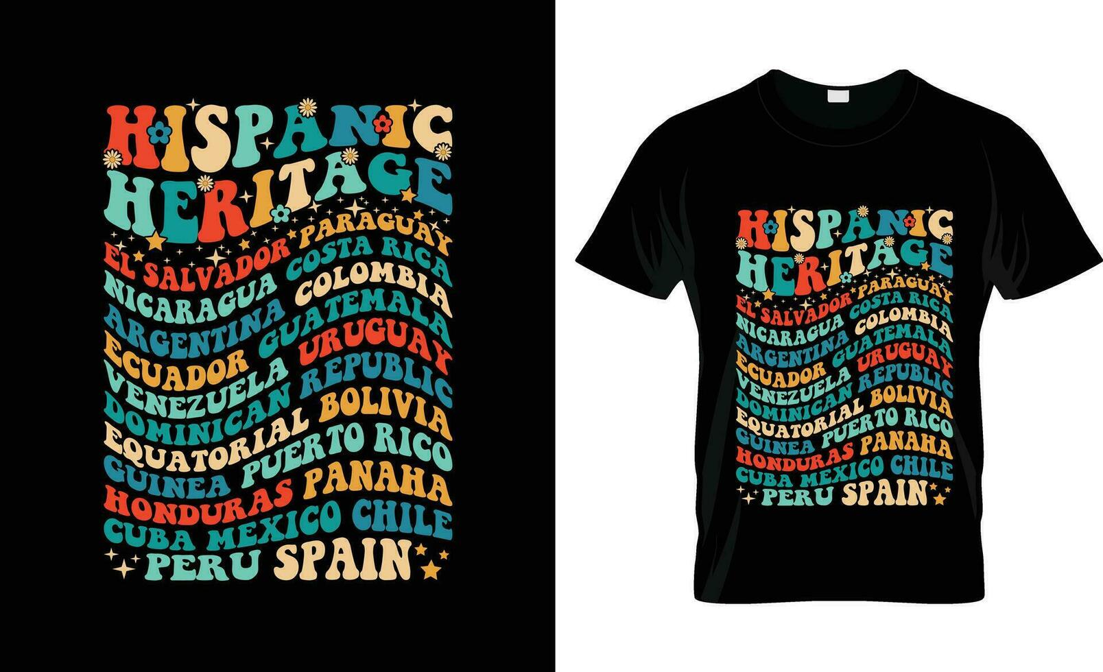 latinamerikan arv el salvador paracuay färgrik grafisk t-shirt, t-shirt skriva ut attrapp vektor