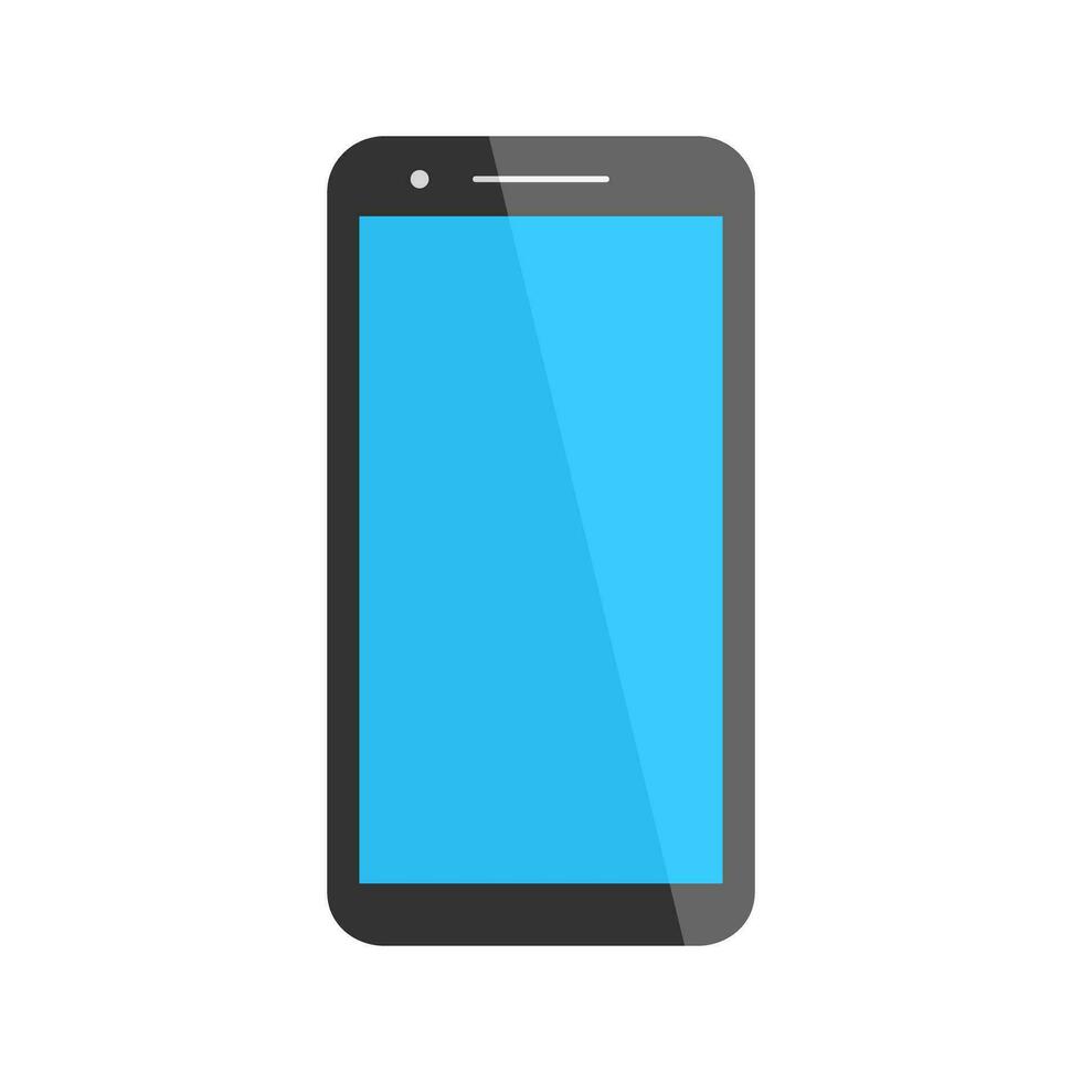 eben Smartphone Symbol glänzend Blau Anzeige Vektor Illustration