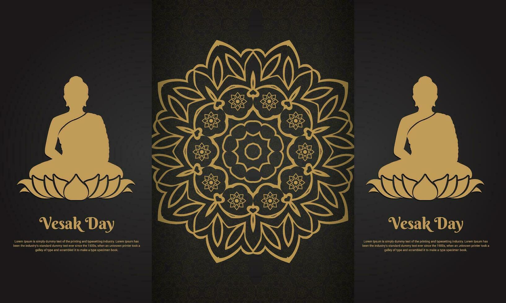 Vesak dag design baner vektor. firande Vesak dag design med buddha silhuett vektor. vektor