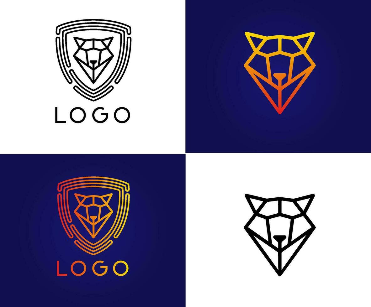 räv den skydda vektor logotyp design