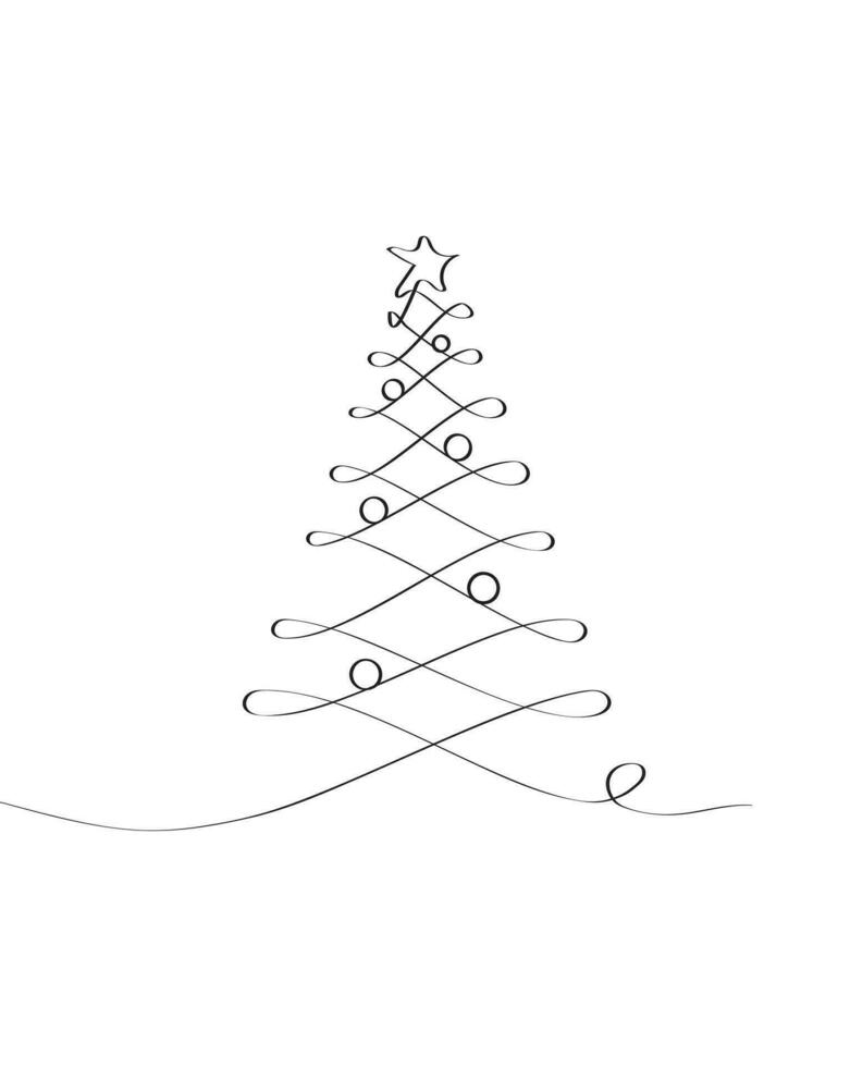 glad jul träd översikt hälsning kort vektor illustration design. hälsning kort. xmas träd.