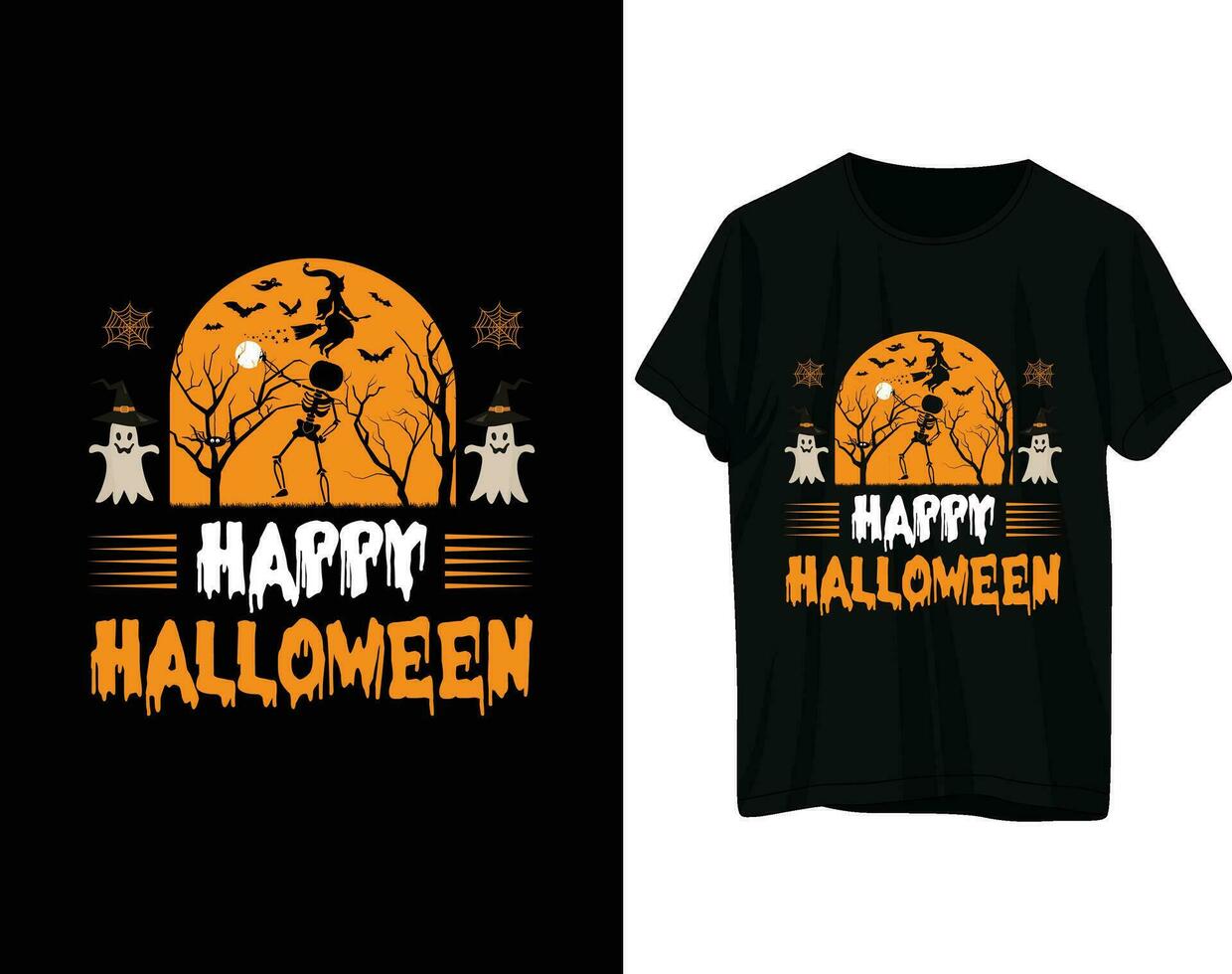 glücklich Halloween T-Shirt Design vektor